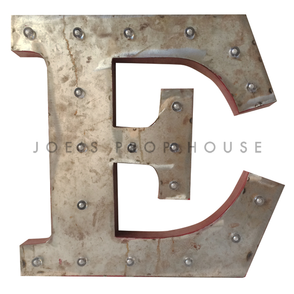 18in Galvanized Metal Marquee Letter E