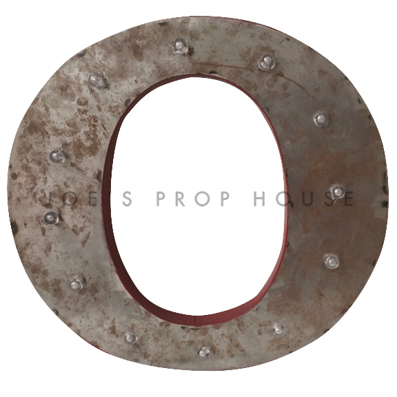 18in Galvanized Metal Marquee Letter O