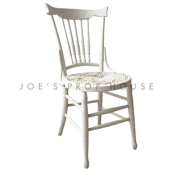 Brittany CANE Wooden Chair White