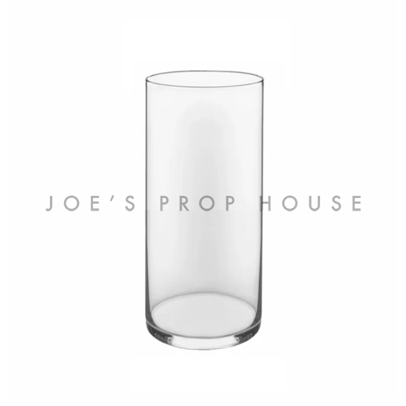 Clear Glass Cylinder Vase H9in x D3.75in