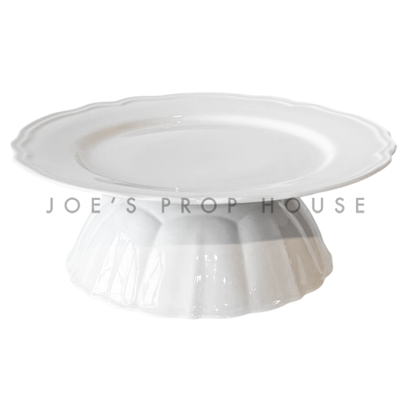 Anabelle Plat à Gâteaux en Porcelaine Ronde Ivoire D5po