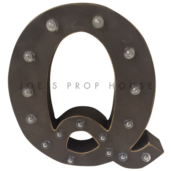 12in Charcoal Metal Marquee Letter Q