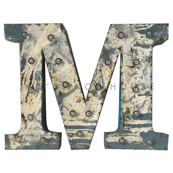 12in Recycled Metal Marquee Letter M