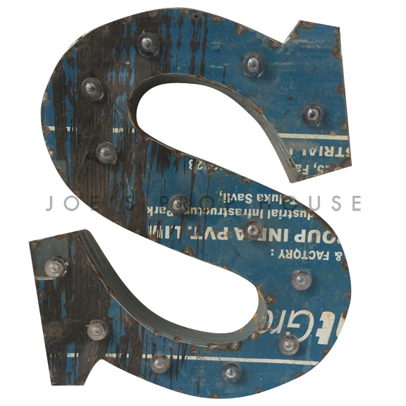 12in Recycled Metal Marquee Letter S