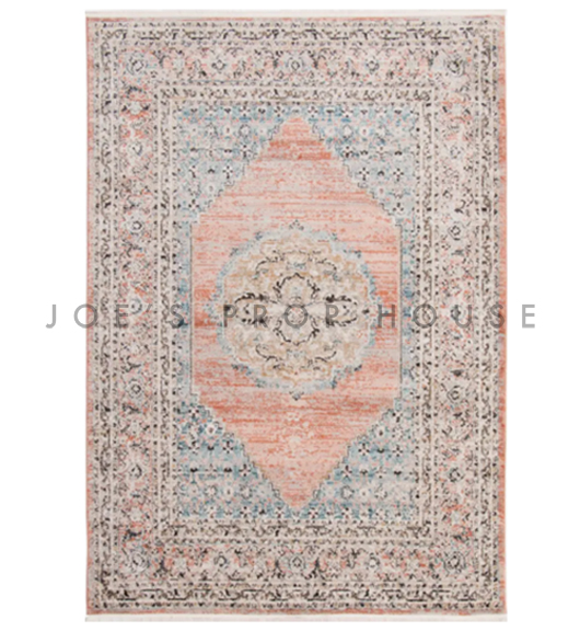 Kebza Oriental Rug Peach Center + Light Blue W8ft x L10ft