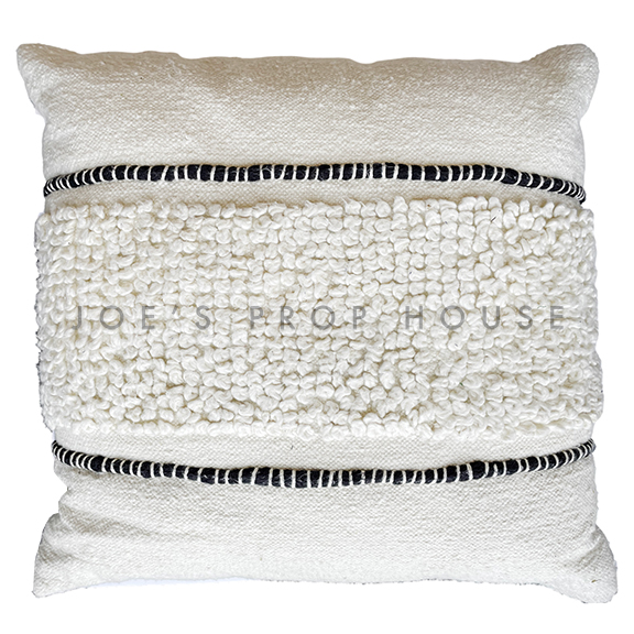 Ivory Boucle Black Stripe Accent Pillows