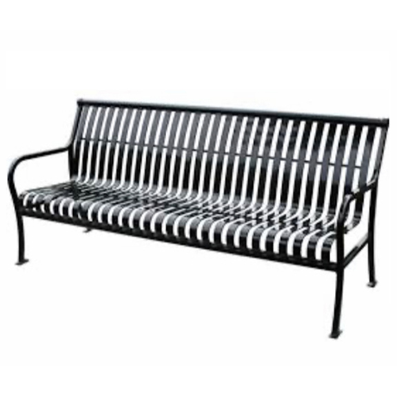 Black Cast Iron Outdoor Bench L6ft