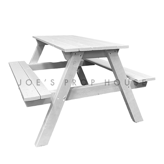 KIDS White Wood Picnic Table L36in x D35.5in x H22in