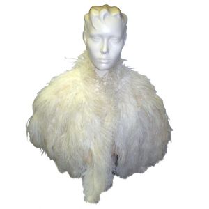 Ostrich Feather Shawl White