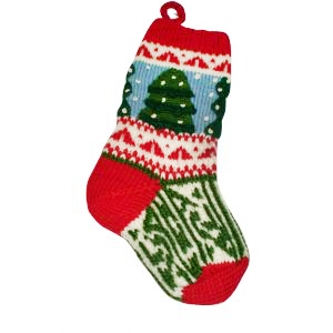 Jolly Christmas Knit Stocking