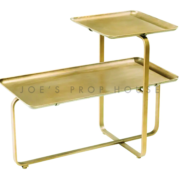 Deven Dual Level Metal End Table Gold