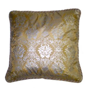 Blue & Gold Damask Pillow
