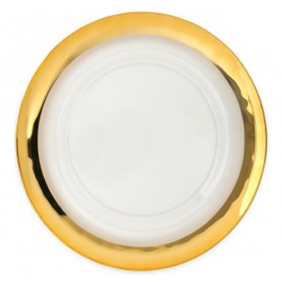 Gold Band Clear Glass Charger Plate D12.75in