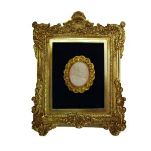 Gold Frame Pink Cameo Wall Art