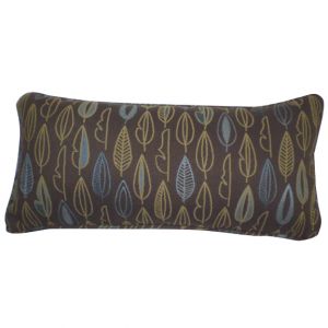 Brown Rectangular Leaf Print Pillow