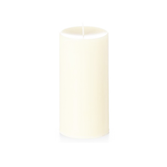 Unscented Ivory Pillar Candles 4in x 8in