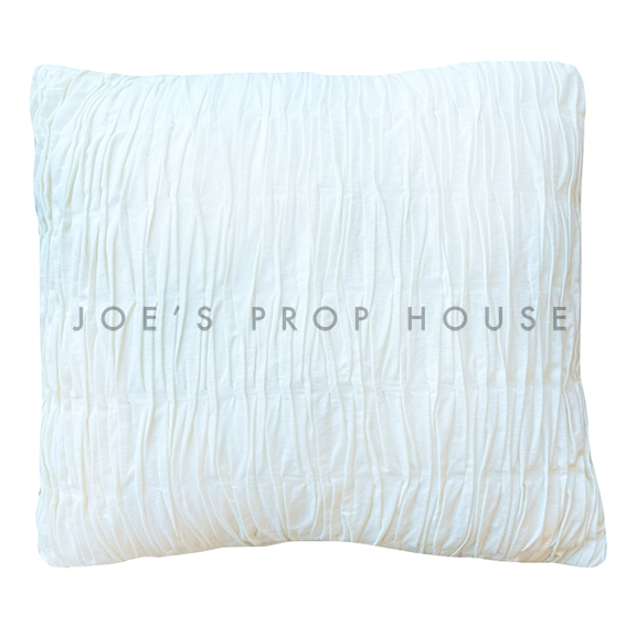 Ivory Ruched Linen Accent Pillow