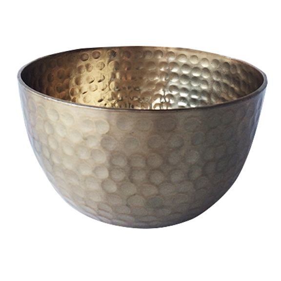 Hammered Metal Bowl Matte Gold SMALL