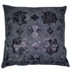Black Embroidered Accent Pillow