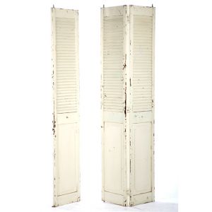 Distressed Shutter Doors Ivory
