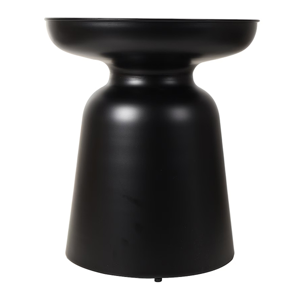 Davis Round Metal Pedestal End Table Black