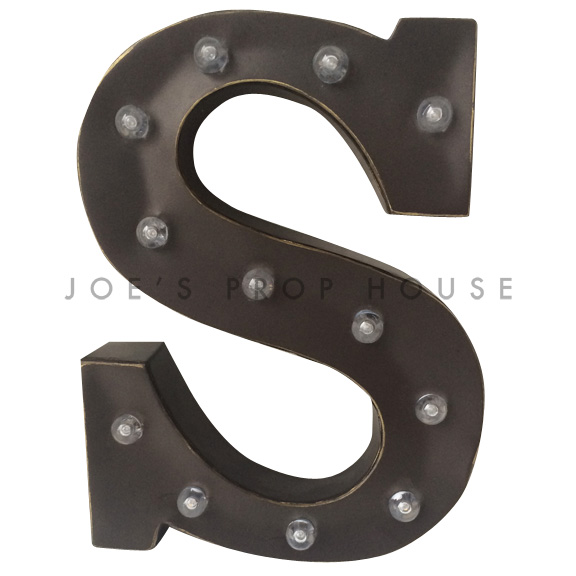12in Charcoal Metal Marquee Letter S