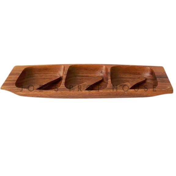 Nellie Acadia Wood 3 Compartment Serving Tray w/Spoons