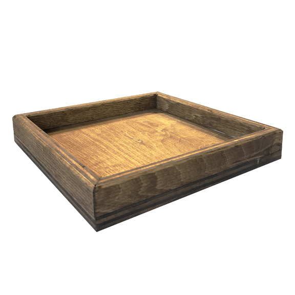 Square Wood Serving Tray Brown W12in x L12in x H2in