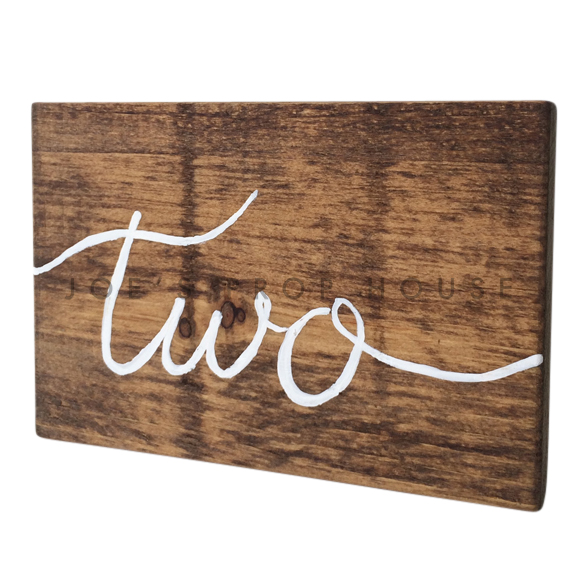 Wooden Table Number Block TWO W7in x H5in
