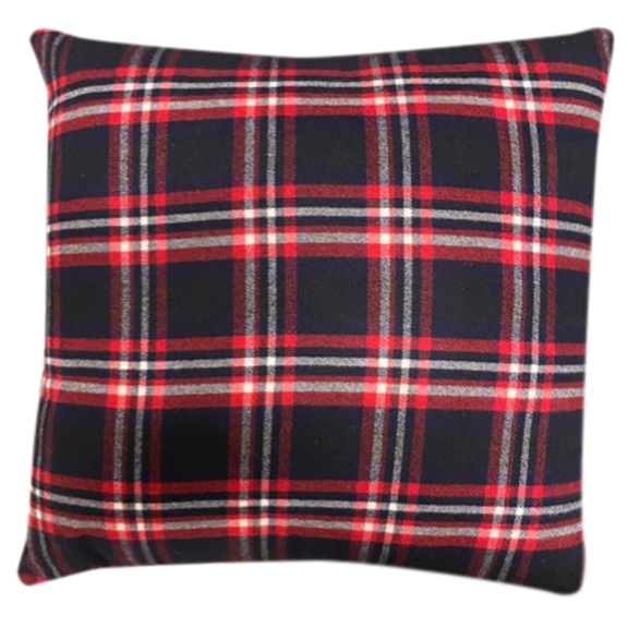 Blue and Red Plaid Accent Pillow