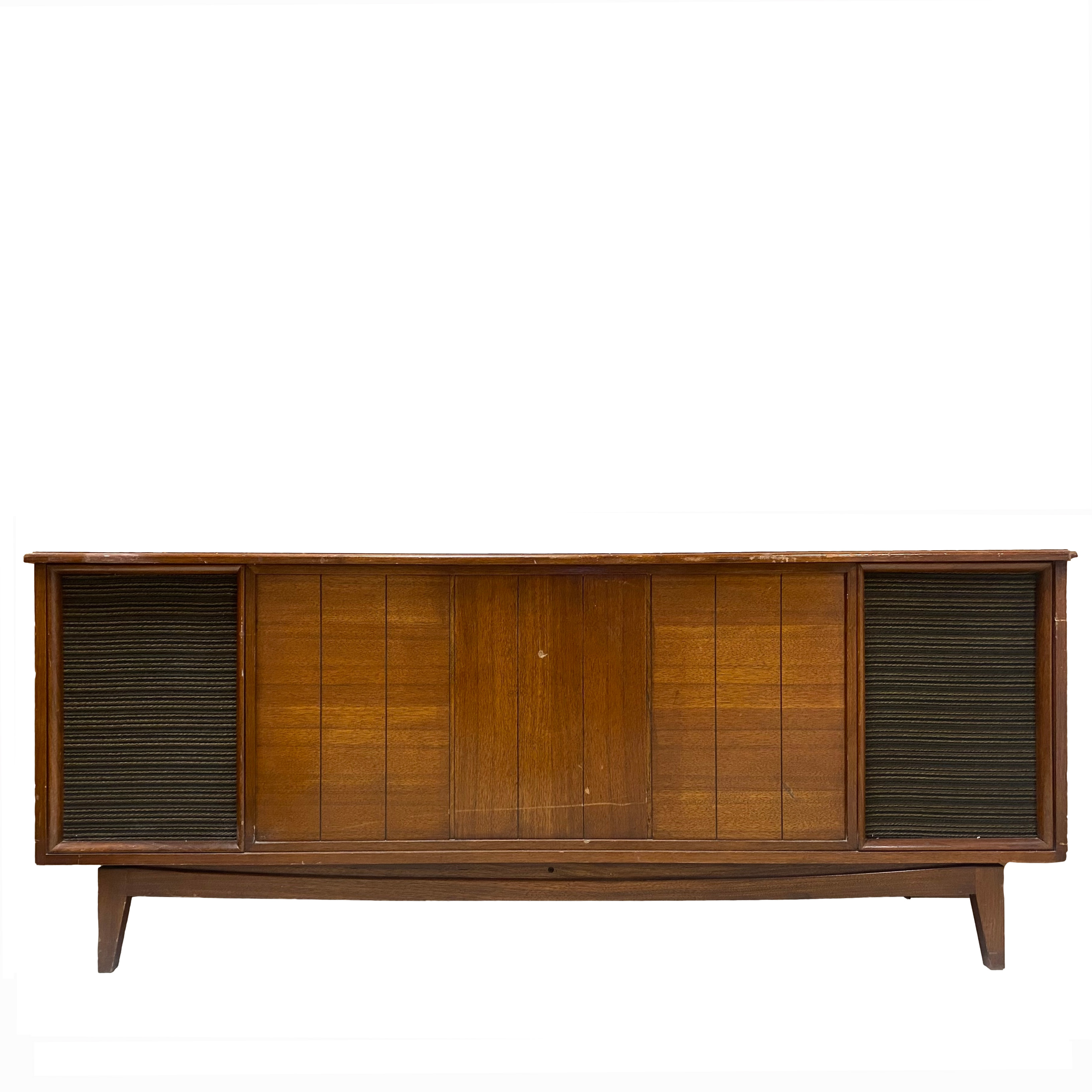 Marconi Radio Record Player Wood Console  Brown