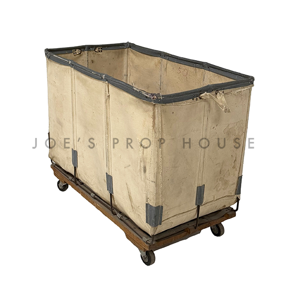 VIntage Canvas Rolling Laundry Cart