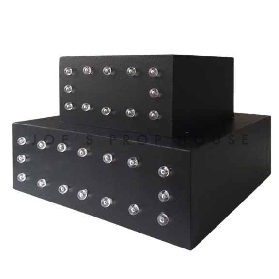 Black Square Marquee Display Risers Stacked SMALL + LARGE W18in x D18in x H12in
