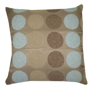 Square Taupe Pillow w/ circles design
