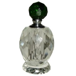 Green Stopper Crystal Perfume Bottle