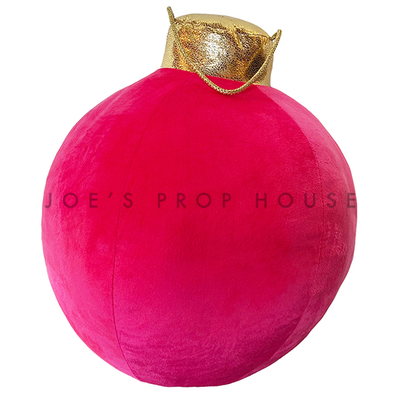 Large Fuchsia Plush Christmas Ball Ornament H14in