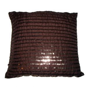 Square Brown Sequins Pillow