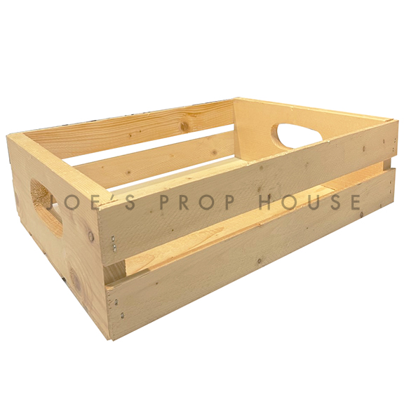 Wooden Half Crate w/Handles Natural