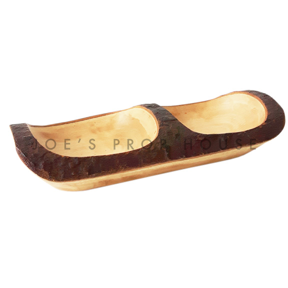 Tree Bark Double Compartment Serving Bowl