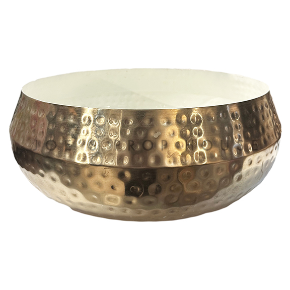 Clarissa Hammered Metal Bucket Gold