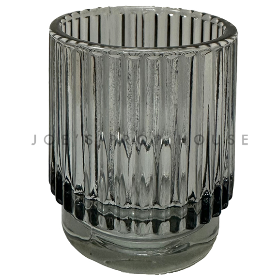 Debelle Ribbed Glass Votive Cup Smokey Black 