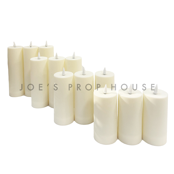 Pack of 12 Ivory LED Candles - 4 Different Sizes Per Pack