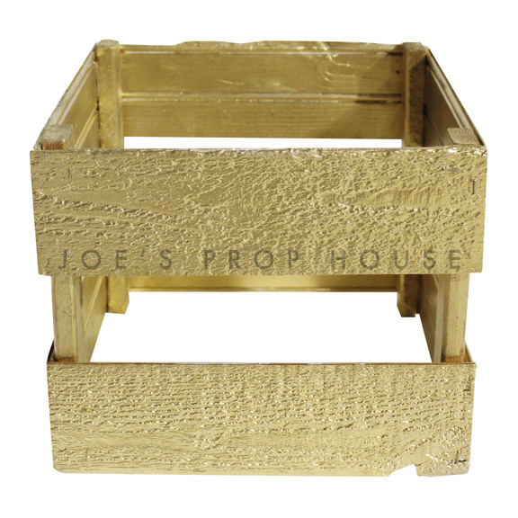 Square Wooden Crate ( Open Bottom ) Gold