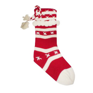 Holly Christmas Knit Stocking