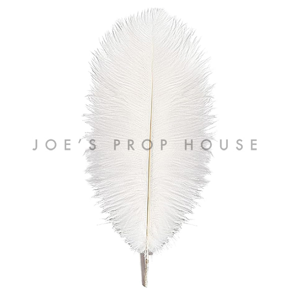 White Ostrich Feathers Small L12in