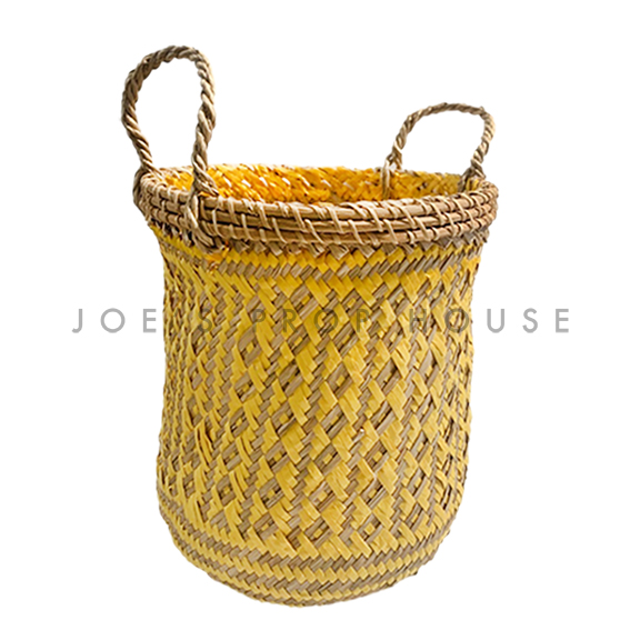 Betto Yellow Wicker Basket w/handles