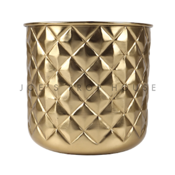 Gold Metal Quilted Planter