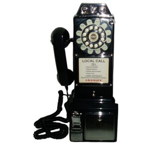 Replica 1950s Rotary Pay Telephone Black