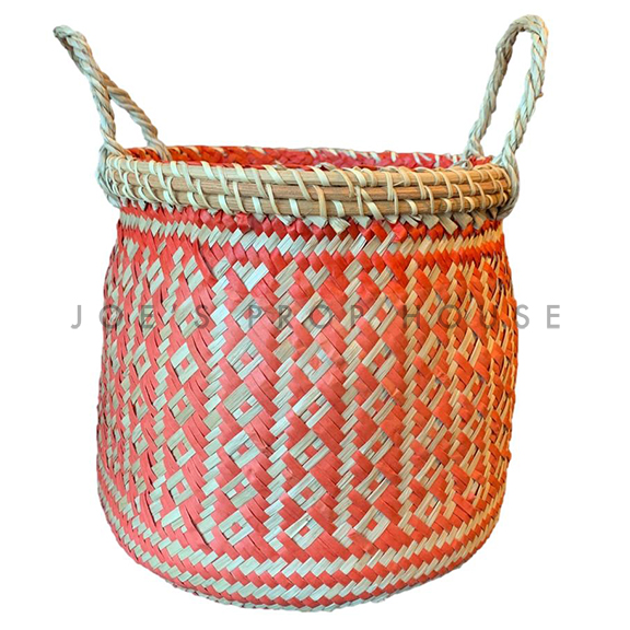 Betto Coral Wicker Basket w/handles