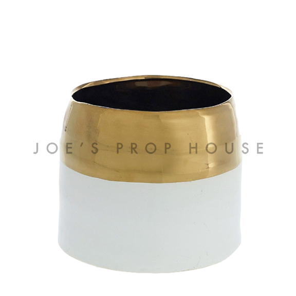 Clare Gold + White Ceramic Vase SMALL